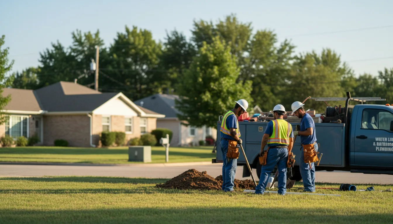 Residential water line and bathroom plumbing service in Warfield, KY
